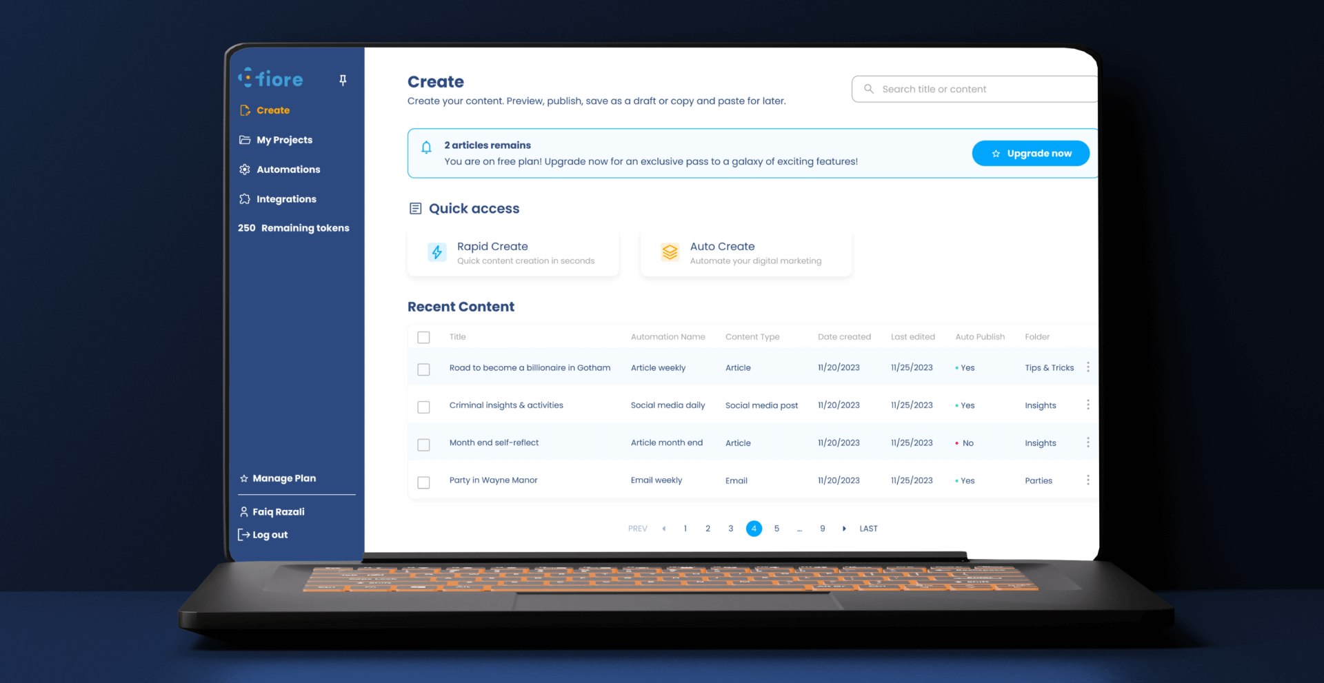 Fiore — Plataforma de Automatización de Marketing con IA Agéntica screenshot 2