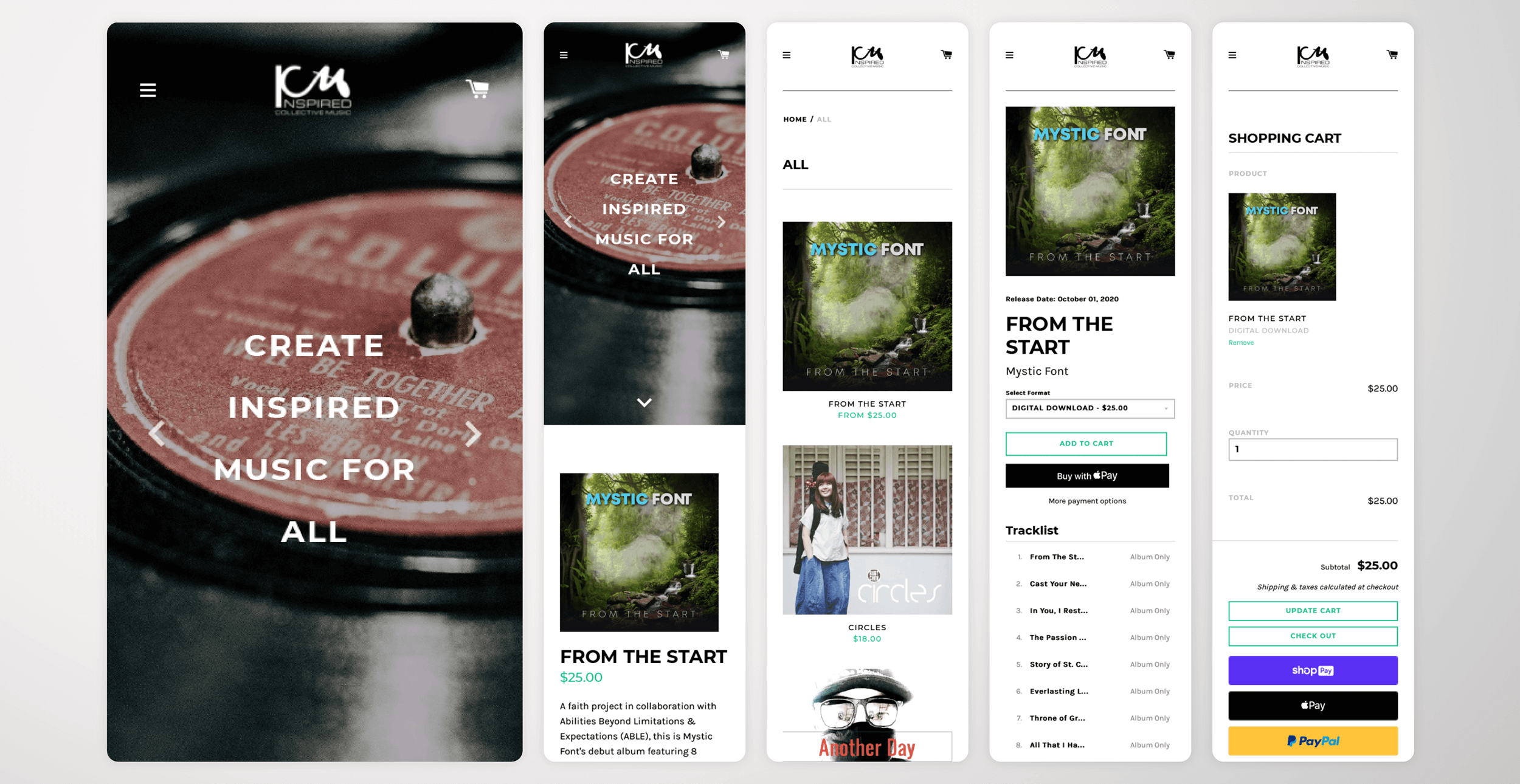 InspiredCollectiveMusic — Storefront Shopify untuk Muzik Digital screenshot 3